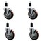 Service Caster 5'' Maroon Poly Swivel 1-3/8'' Expanding Stem Caster Set with Brake, 4PK SCC-EX20S514-PPUB-MRN-TLB-138-4 - alternate 1
